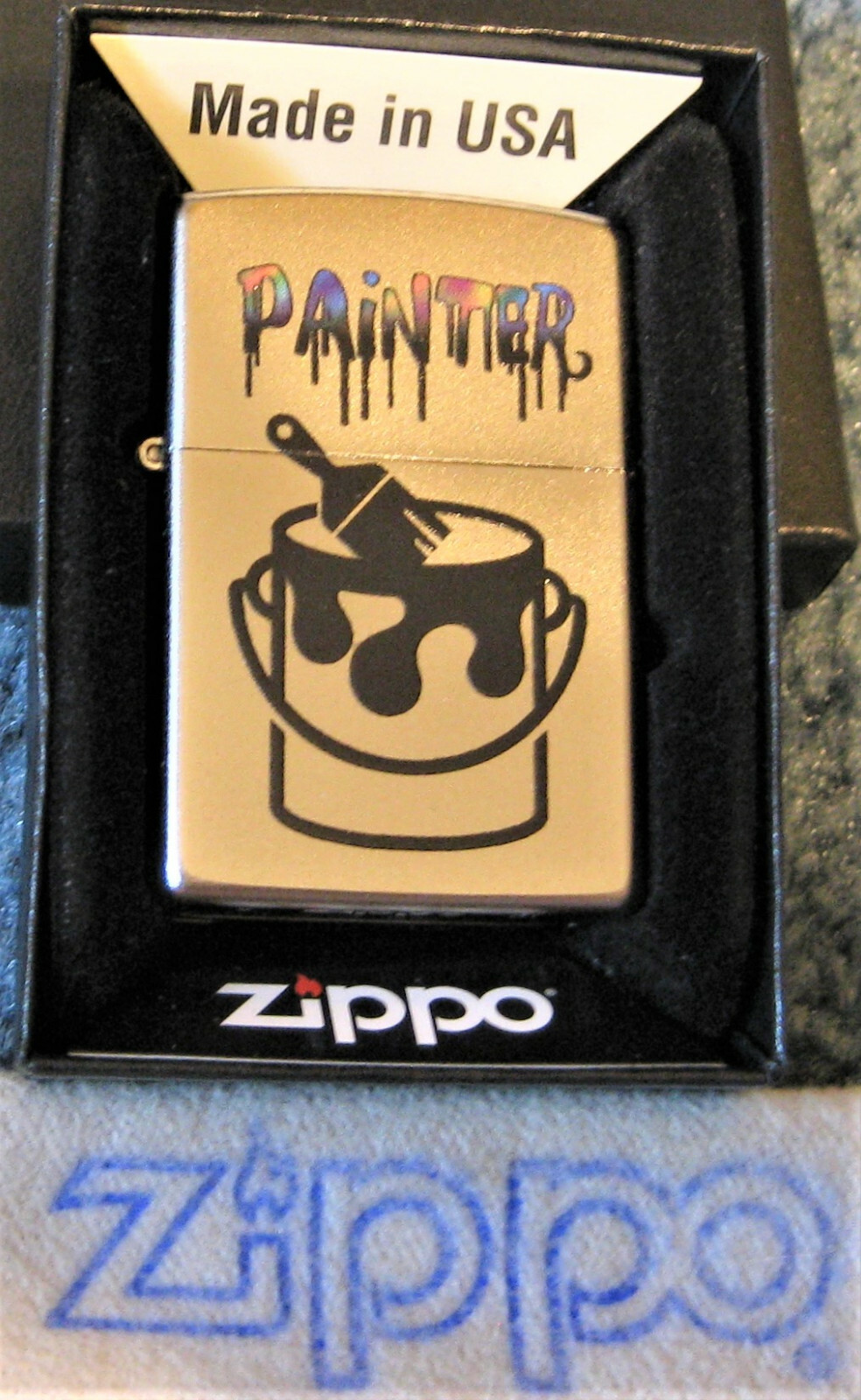 ZIPPO RAINBOW COLORS Lighter  PAINTER Can BRUSH Drips Z3020 SEALED New