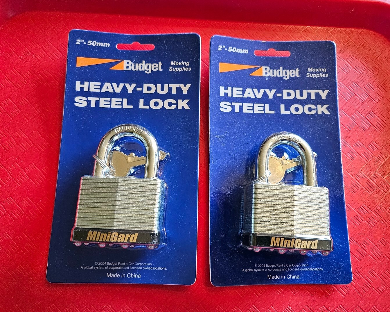 Lot Of 2 Budget Moving Truck HEAVY DUTY STEEL MiniGard LOCK 2" 50mm NEW In PACK