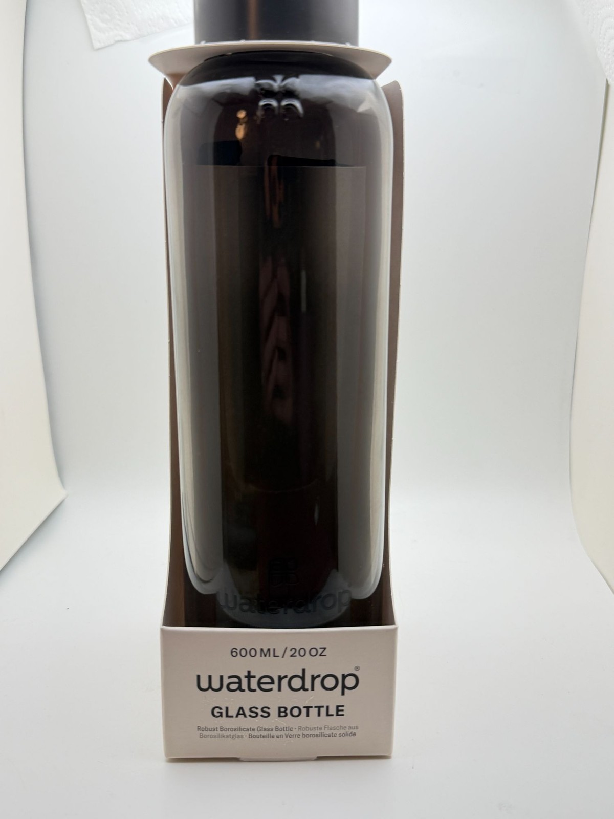 Waterdrop 600ML/20OZ Borosilicate Glass Bottle With Leakproof Cap & Thermo Sleev