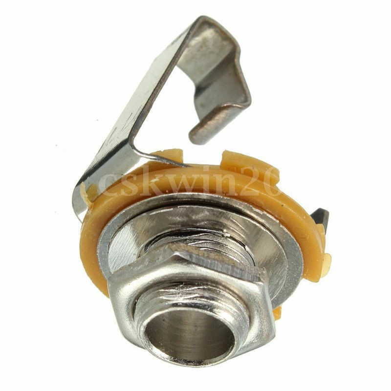 10pcs/Set Mono 1/4" 6.35mm ID Socket Jack Connector Panel Mount Guitar Plate NEW