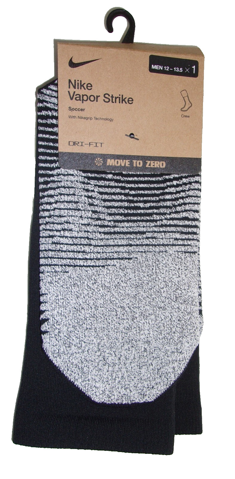 NWT Nike Grip "Vapor Strike" Soccer  Socks BLACK Men's Size: 12-13.5 $30