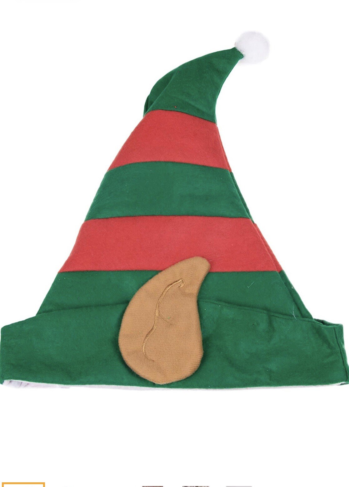 Clever Creations Elf Hat Christmas Party Apparel w/Ears Adult Unisex Costume