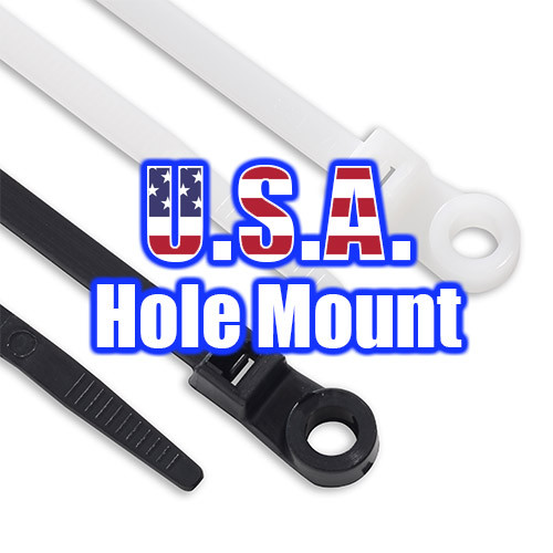 Hole Mount Cable Tie/Tie Wrap/Zip Tie 11.70" .177" Wide.  50lb. 200 Pack. USA