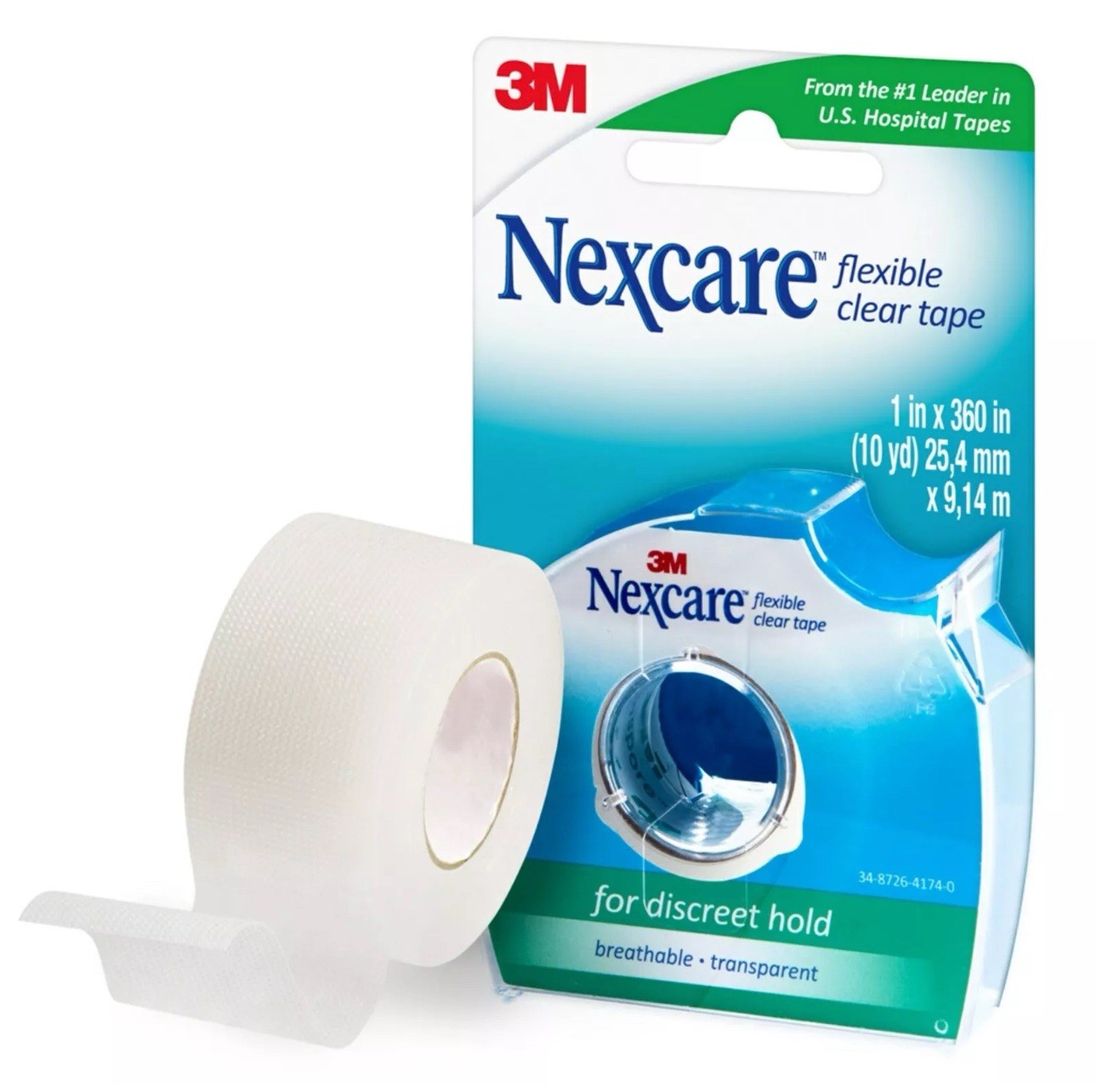 (6 Pack) Nexcare Flexible Clear Tape, Waterproof Transparent Medical Tape Lot