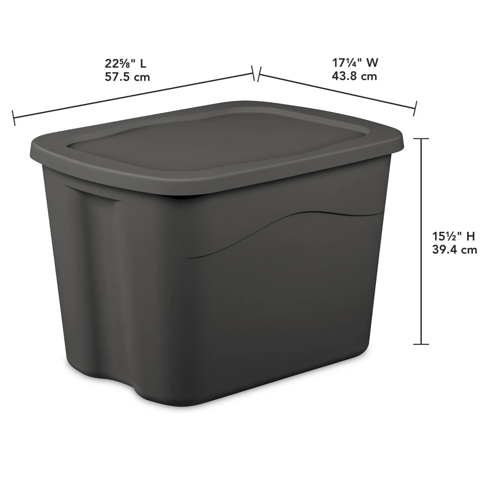 Sterilite 18 Gallon Plastic Storage Bin with Snap-on Lid, Gray, 8 Count