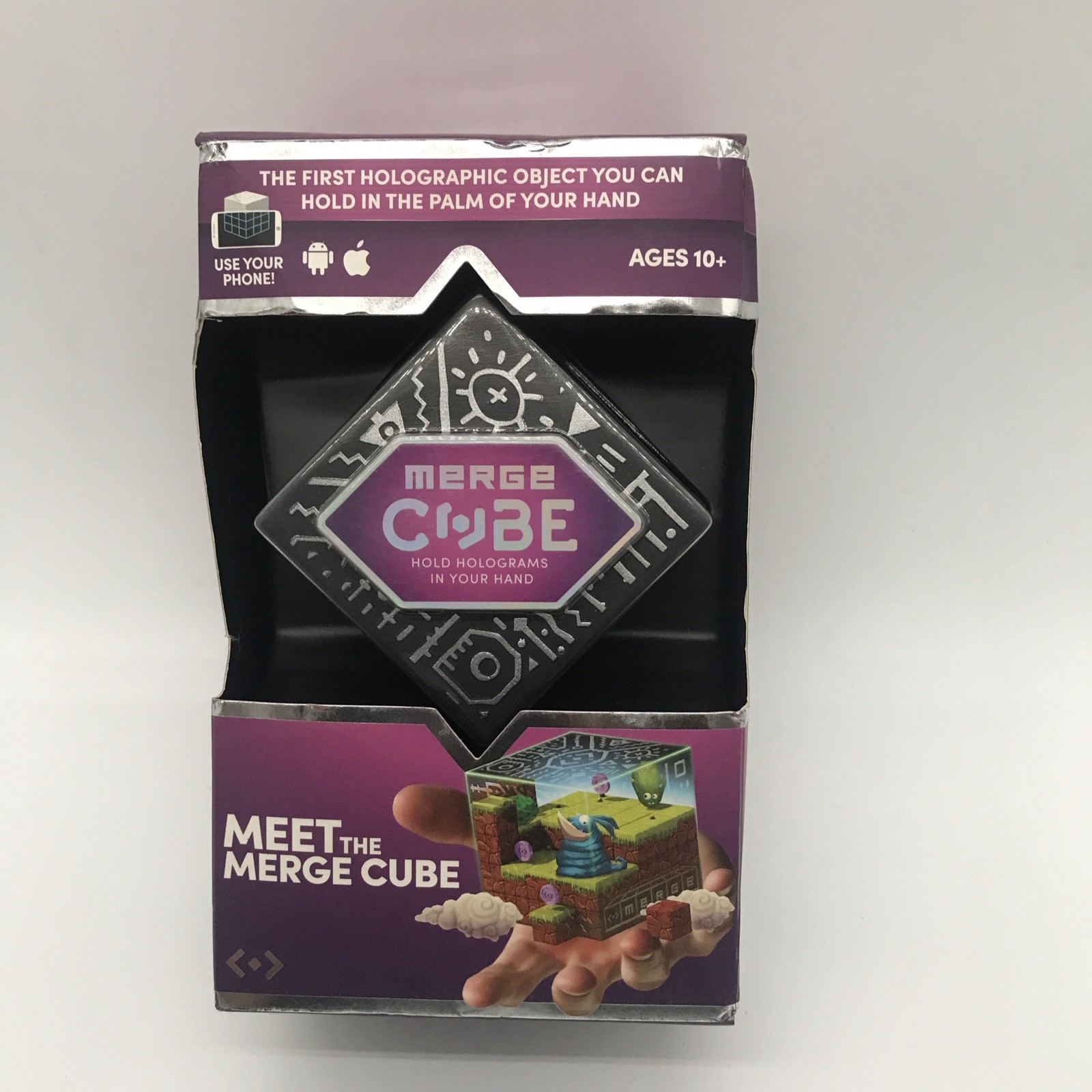 Merge Cube AR/VR Hologram Accessory Universal Smartphone Headset Black Gray