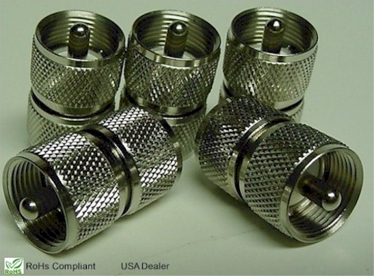 5 HIGH QUALITY DOUBLE MALE UHF BARREL CONNECTOR DOUBLE PL-259 FITS SO-239 FEMALE