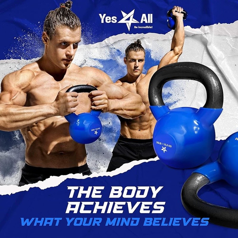 High Quality Cast Iron Kettlebell Flat Bottom Durable Handle Strength Training