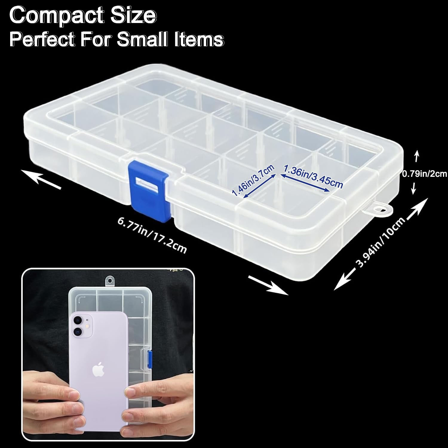 Plastic Organizer Container Storage Box Adjustable Divider Removable Grid Com...