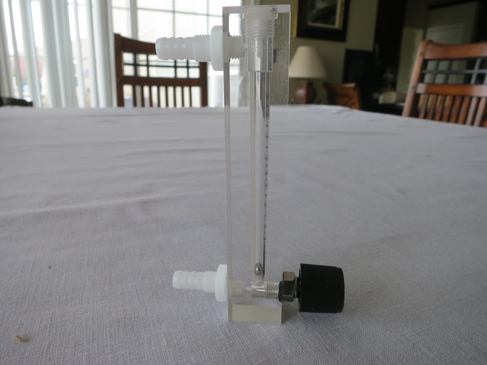 Acrylic Flowmeter 2-20 with Control Valve, New