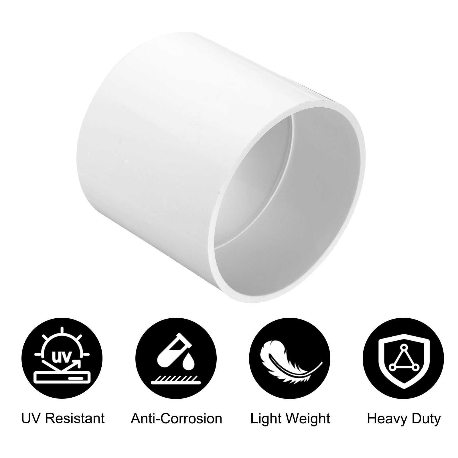 Pcs PVC Pipe Fitting 4 Inch Coupling Adapter (Socket x Socket), White