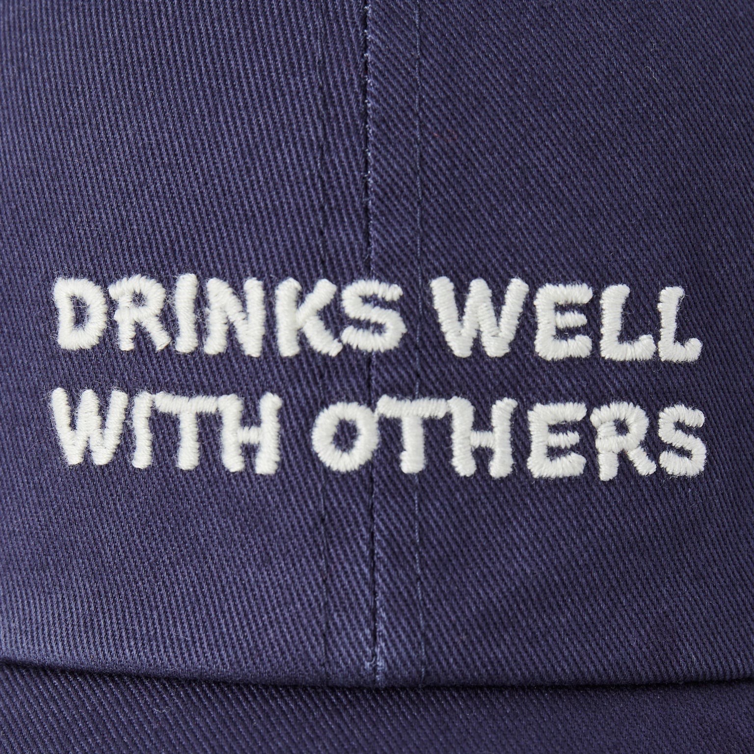 NWT Unisex Life Is Good Drinks Well With Others Blue Cap