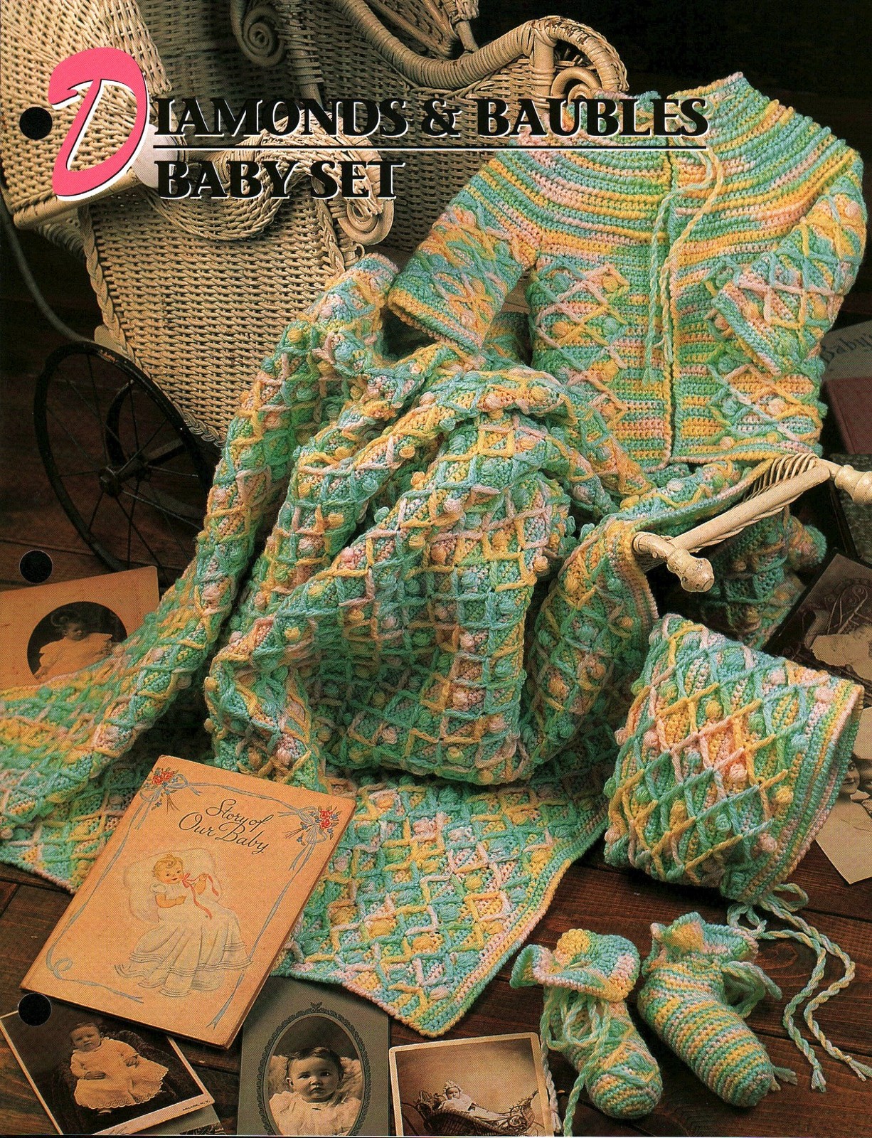 Diamonds & Baubles Baby Set | Annie's Crochet Quilt Afghan Club 310-1-03