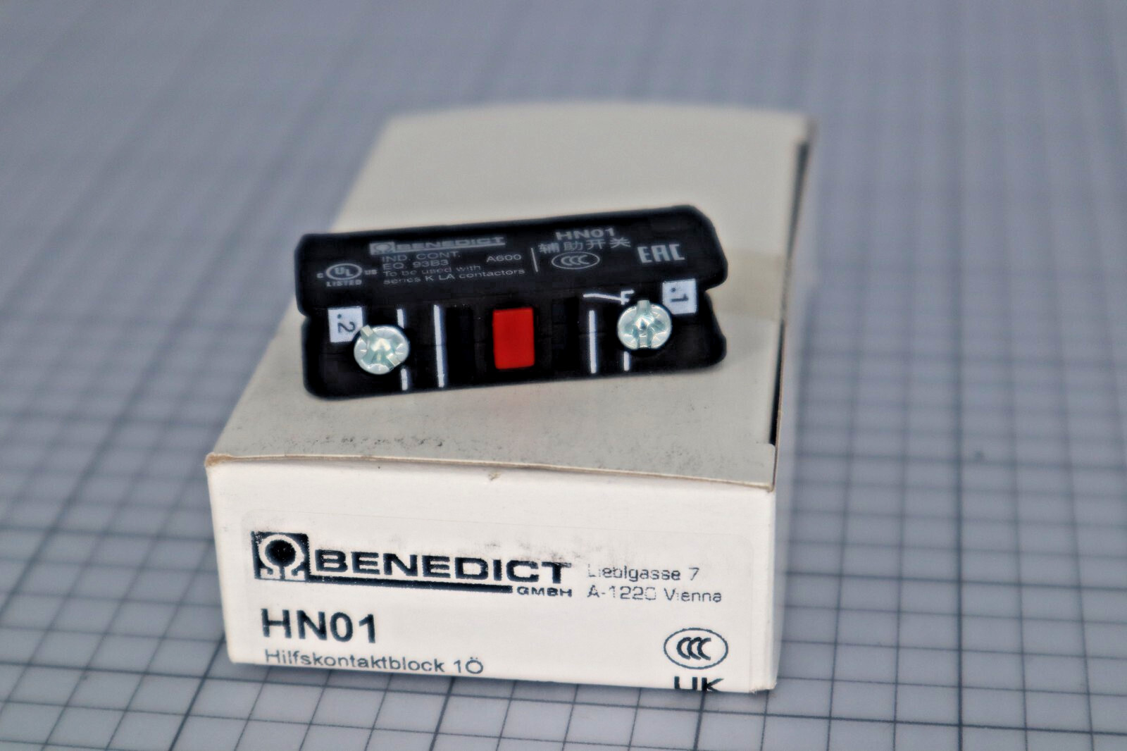 *New in Box of 10* Benedict & Jager HN01 Contact Block 10 Amps 690VAC 1-NO
