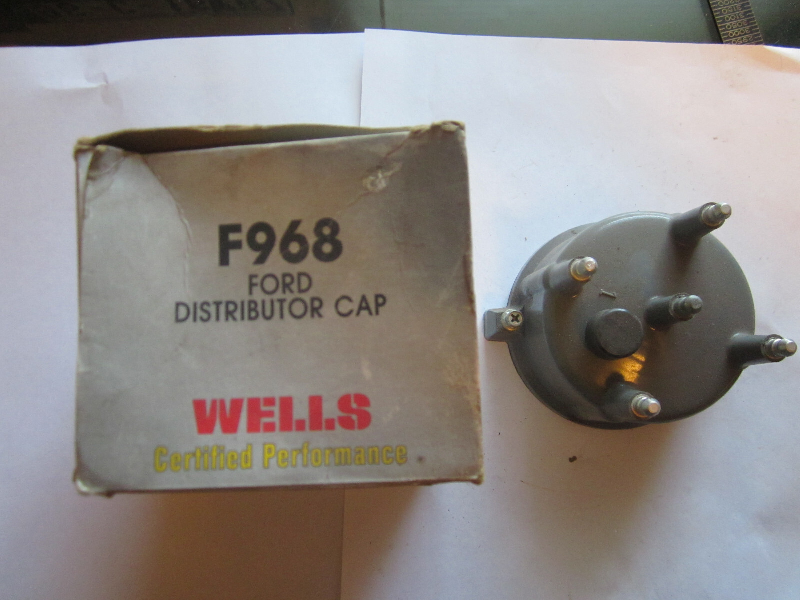 Wells F968 Distributor Cap; Fits VARIOUS FoMoCo  1981-1994;  4 CYL. Vehicles-NOS