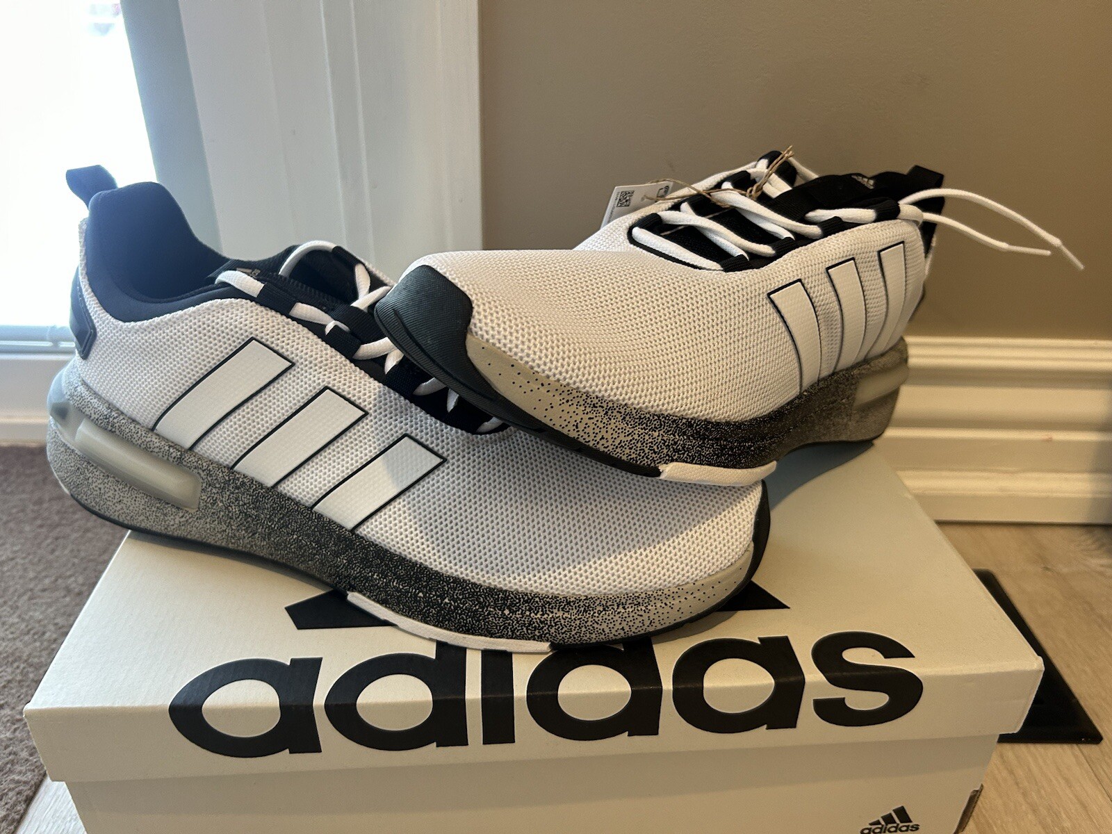 adidas racer TR 23 White Black Gray Gradient Mens Sneakers ID9060