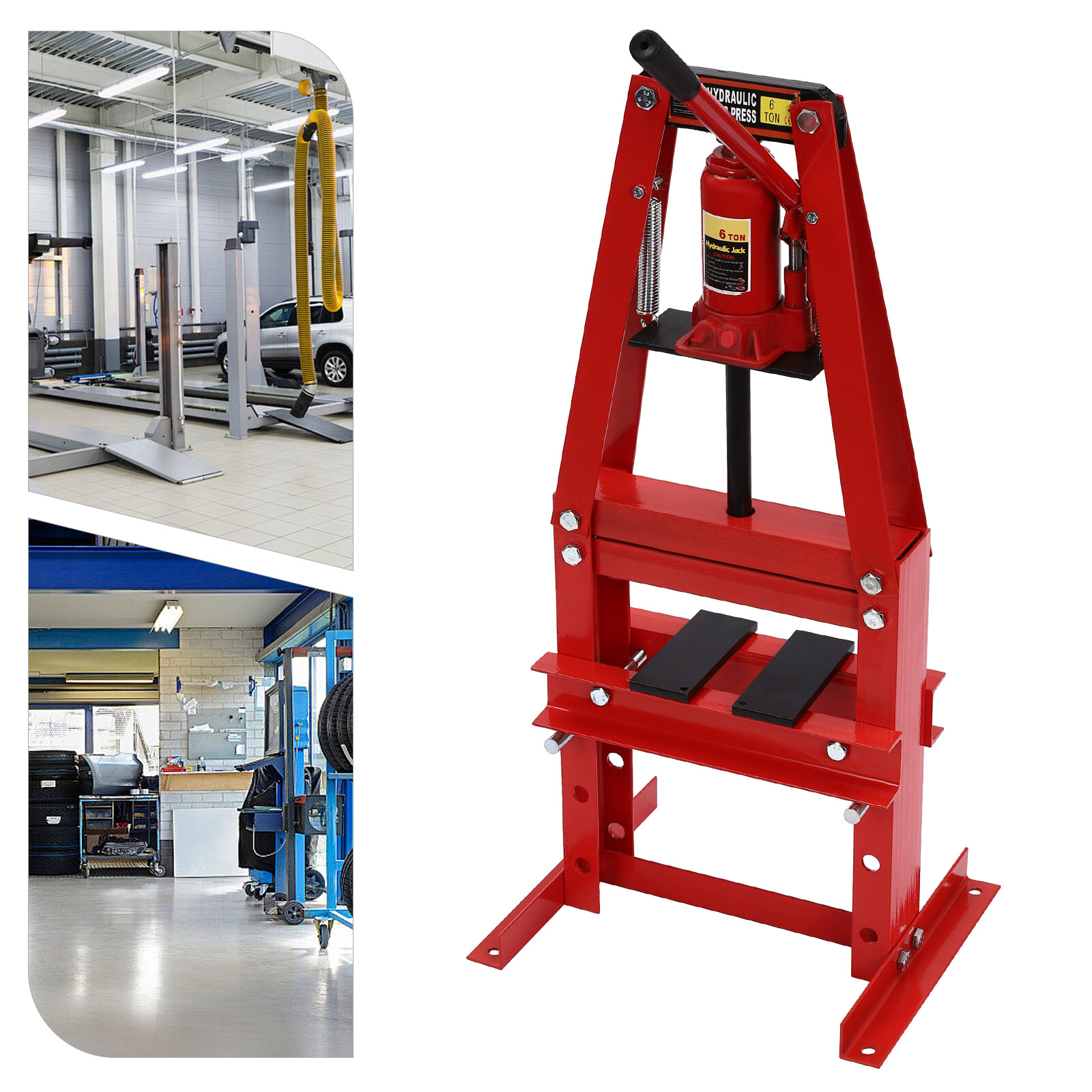 Manual Hydraulic Press 6T Hydraulic Shop Press Hydraulic Press with Plates