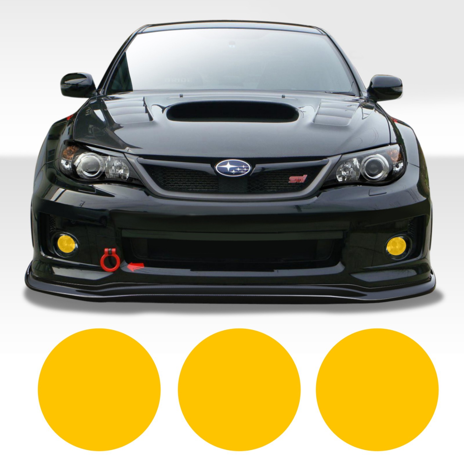 08-2014 Impreza WRX STi Yellow Fog light Overlays Tint Vinyl film JDM PRECUT KIT