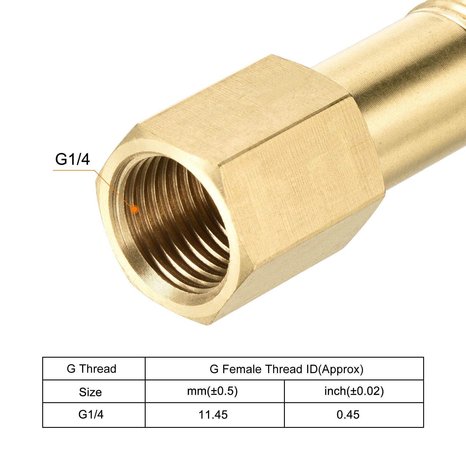 Brass Pipe Fitting G1/4 Adapter 50mm Extension Connector Hex Coupling 2 Pack