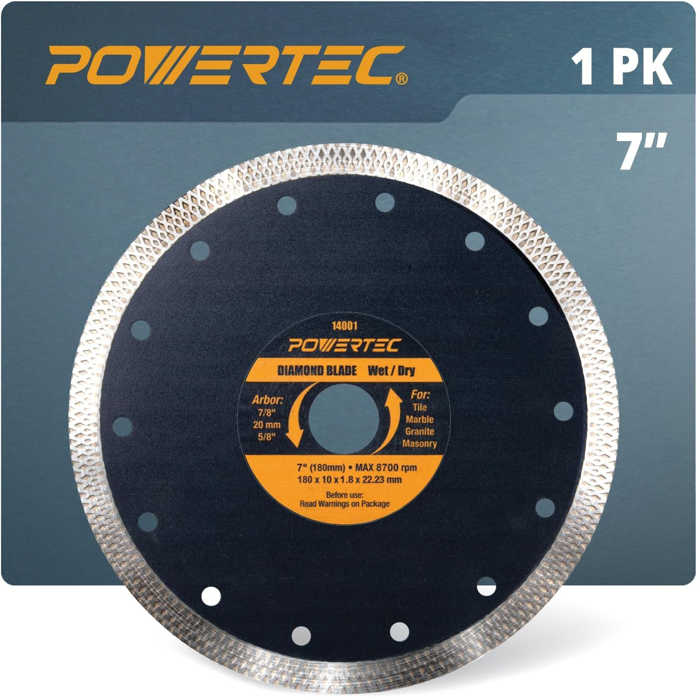 Diamond Saw Blades 7 Inch, Tile Saw Blade Wet, Concrete Blade for Circular Saws,