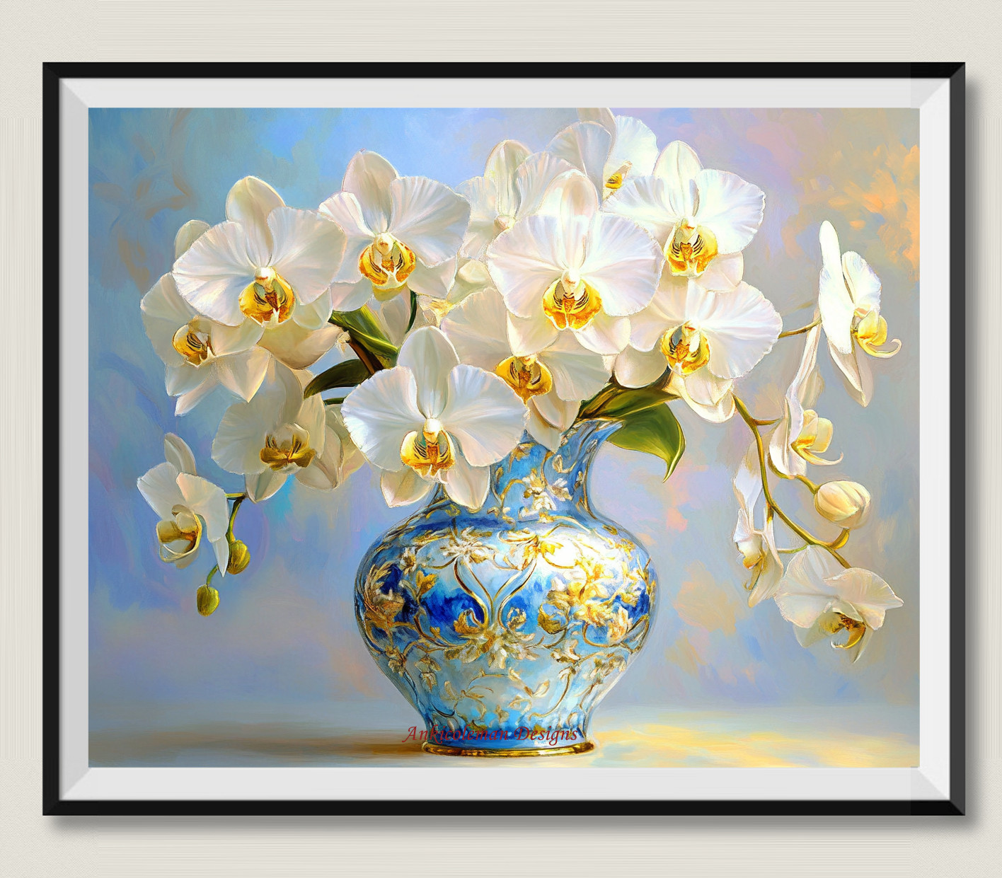 The Elegance Orchids - Chart Counted Cross Stitch Patterns Needlework DMC Color