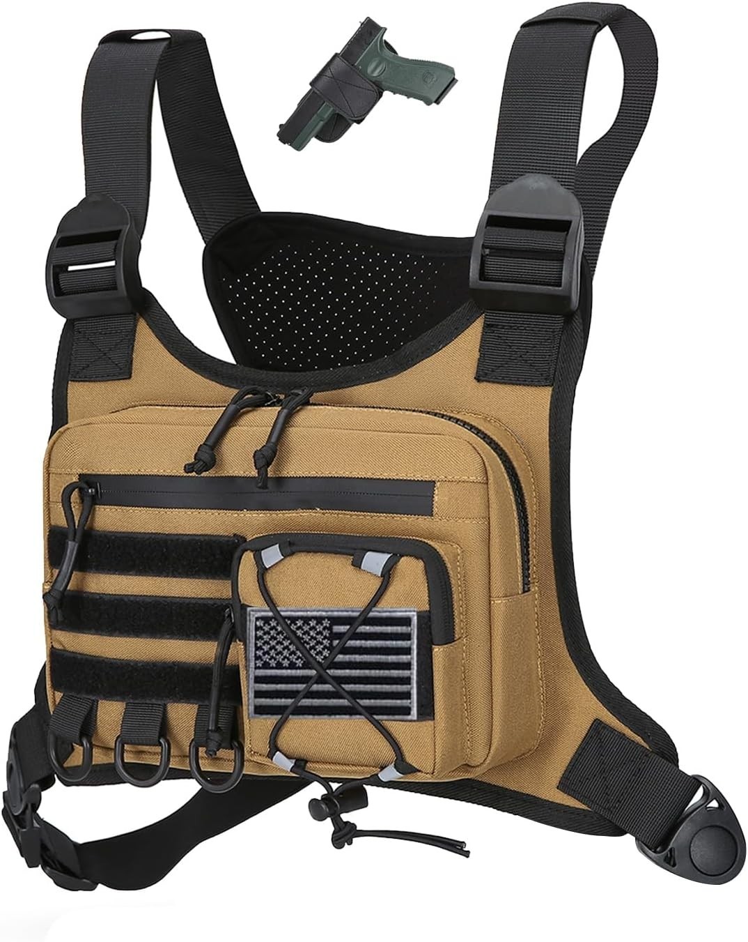 Outdoor Sports Chest Bag Men Chest Vest Holster Fits Most Pistols EDC Travel