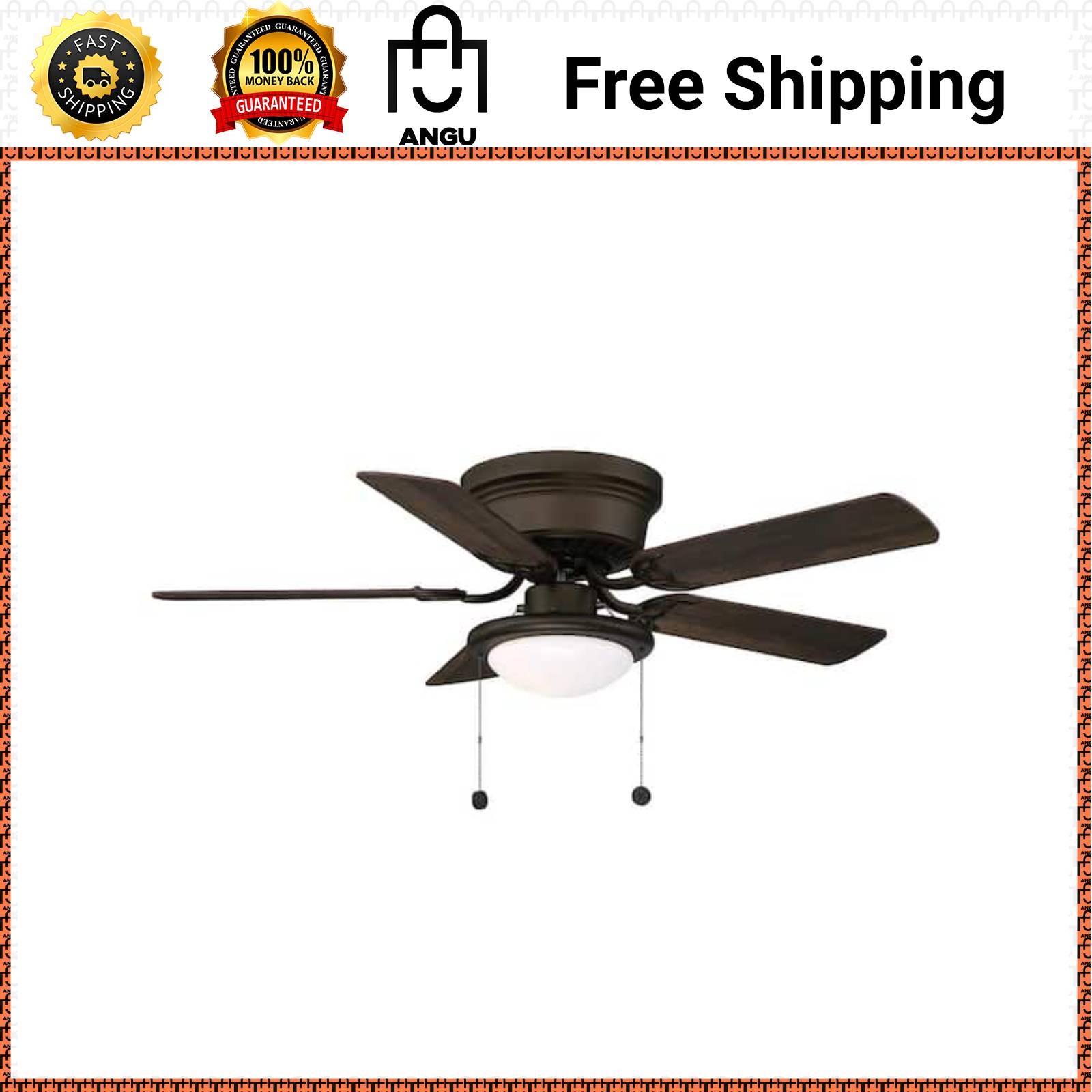 Hugger 44 in. LED Indoor Oil Rubbed Bronze Ceiling Fan with Light Kit