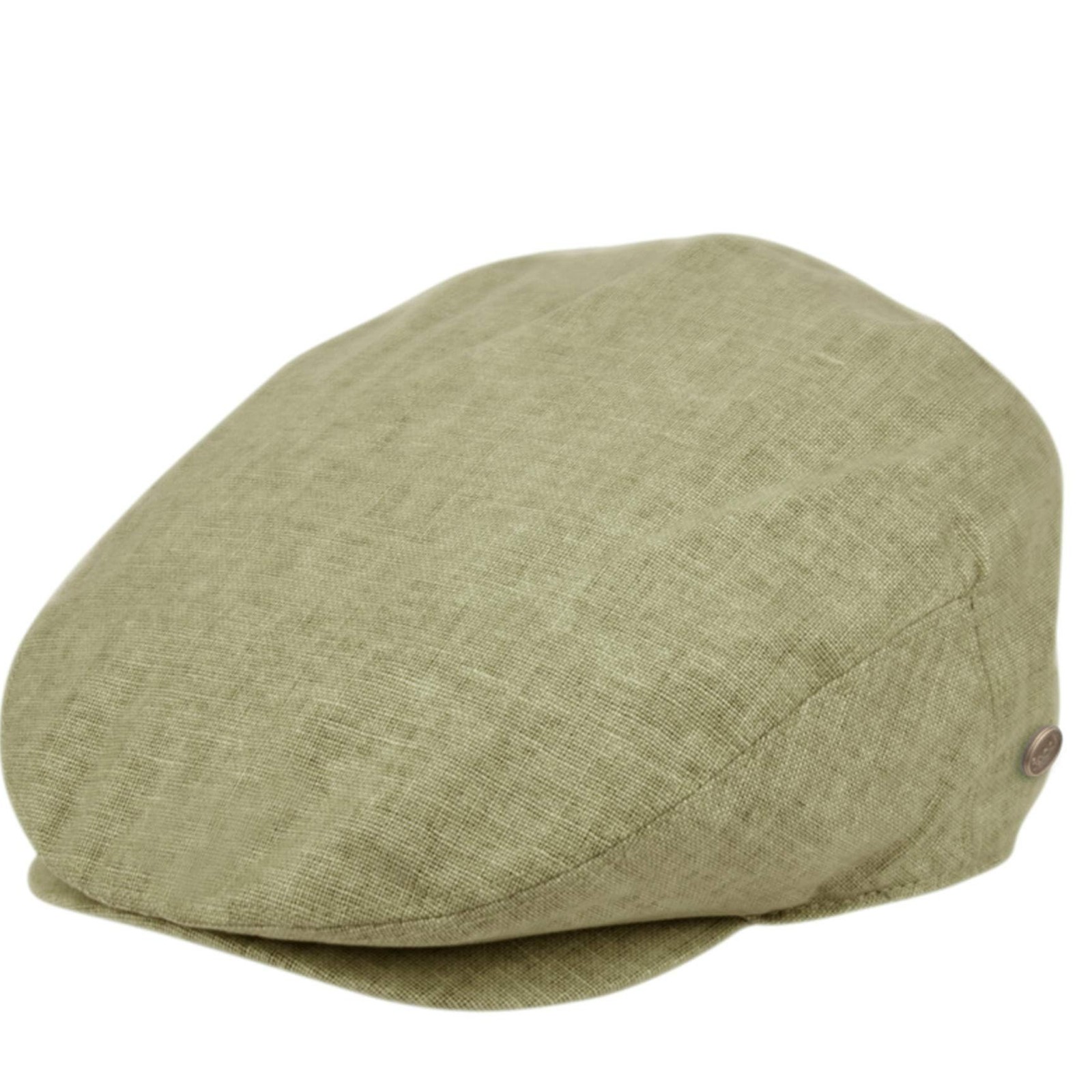 Men's Linen Flat Ivy Gatsby Summer Newsboy Hats Large-X-Large Olive