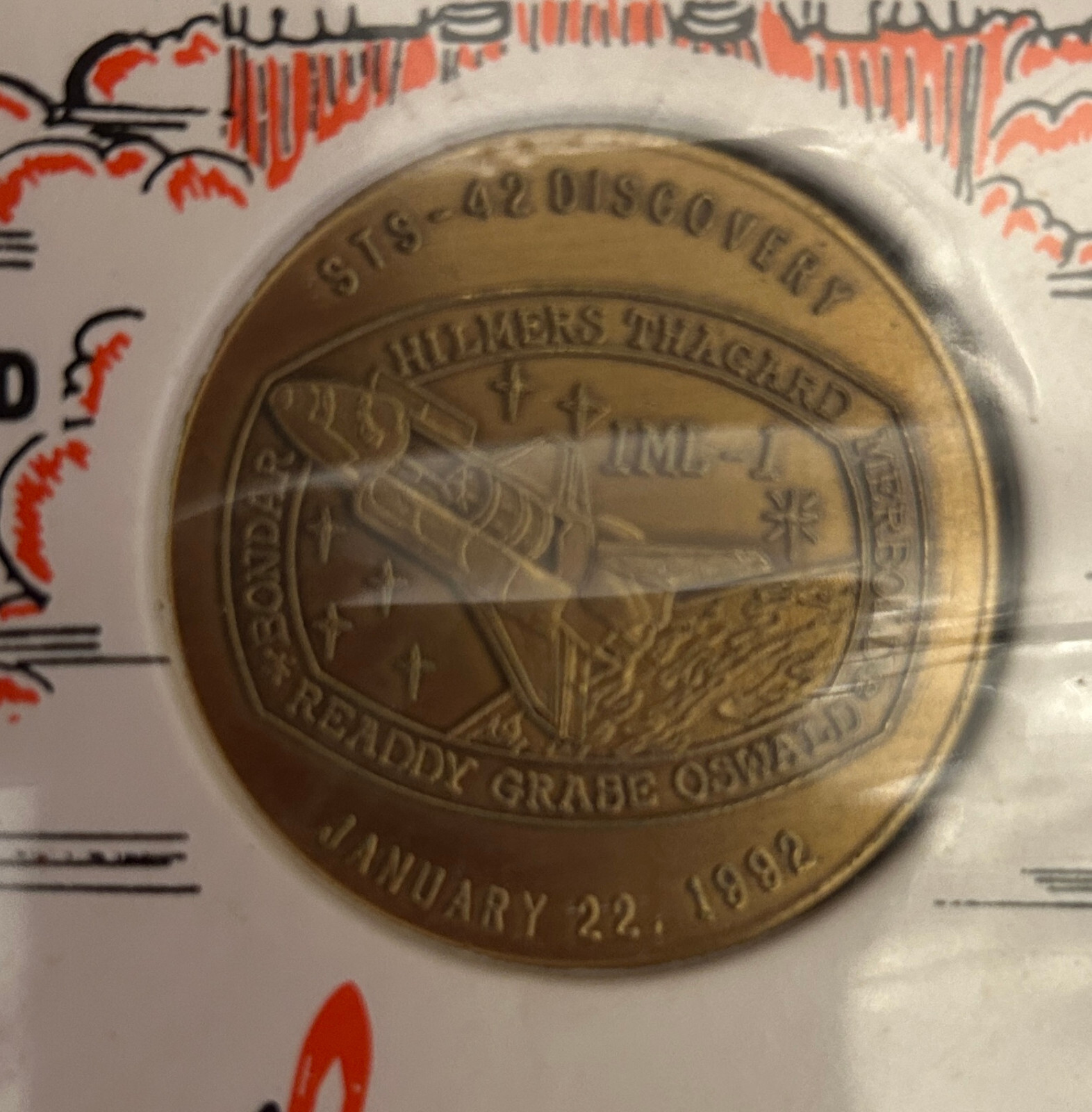DISCOVERY SHUTTLE Crew Emblem Coin 1992 Collector Series Kennedy Space Ctr
