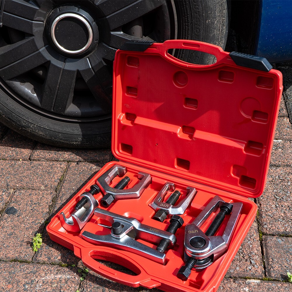 5pcs Front End Service Tool Set Pitman Arm Puller Remover Ball Joint Tie Rod Kit