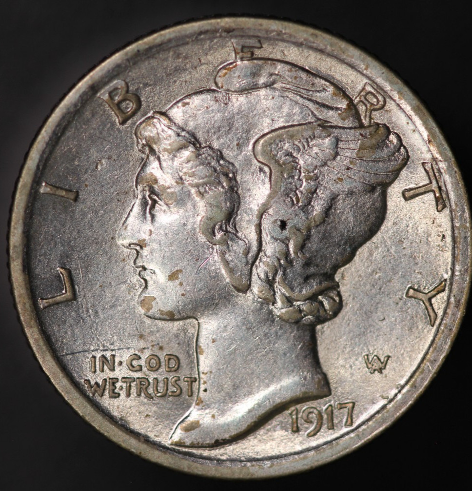 1917 MERCURY DIME | FRESH FROM ORIGINAL COLLECTION | LOT CC-641