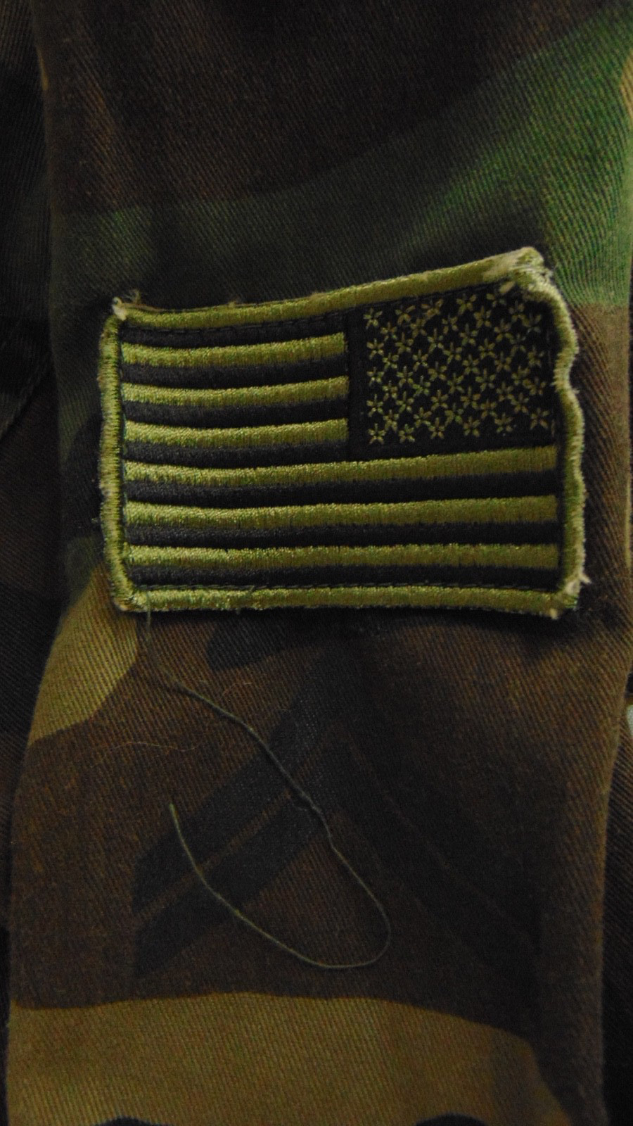 US Army Stargent Bdu Shirt / Top Medium Camo green RECON Special Forces Patch