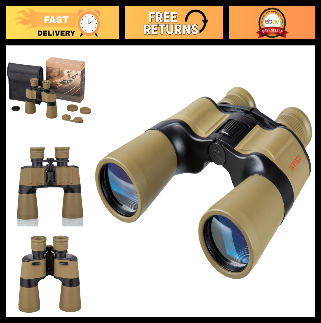 10x50 Waterproof Binoculars - FMC Coated, BAK4 Prism, Lightweight, Wide View for