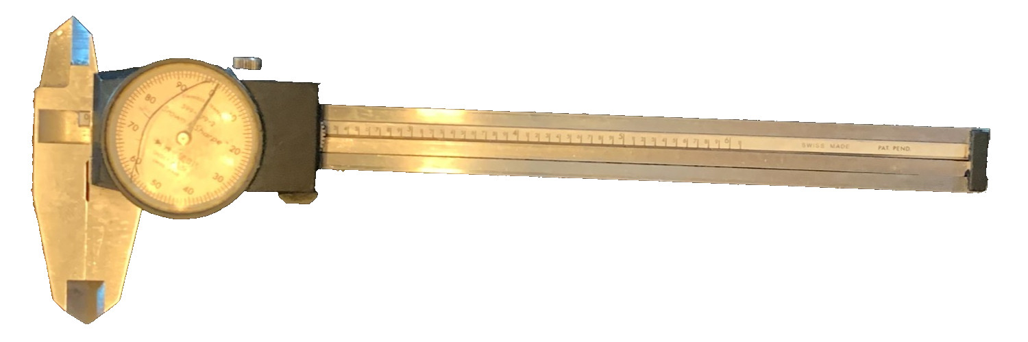 Brown & Sharpe 599-579 2 Dial Stainless Steel White Face 6" Caliper [e-05]