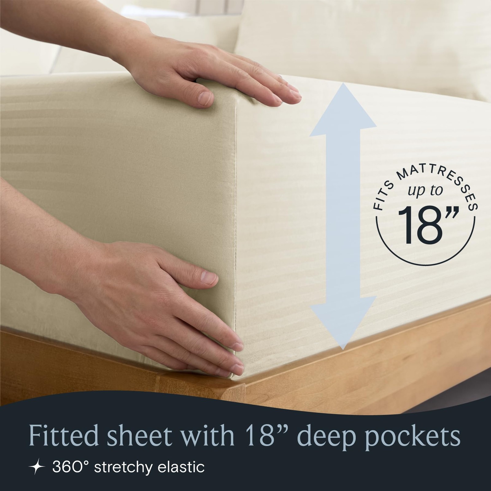 4 PC Queen Size Sheet Set, Breathable Luxury Bed Sheets, Deep Pockets 18" Wri...