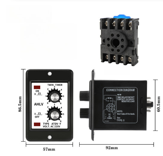 for For Time For relay ATDV-Y 220V AC Dual Cycle Delay Controller ABS Material
