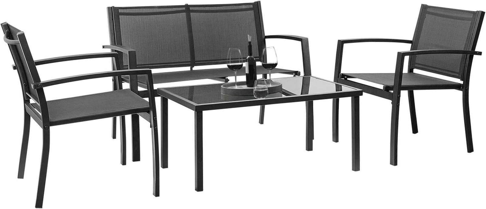 Outdoor Furniture Set 4 Piece Patio Conversation Sets Porch Furniture with Lawn