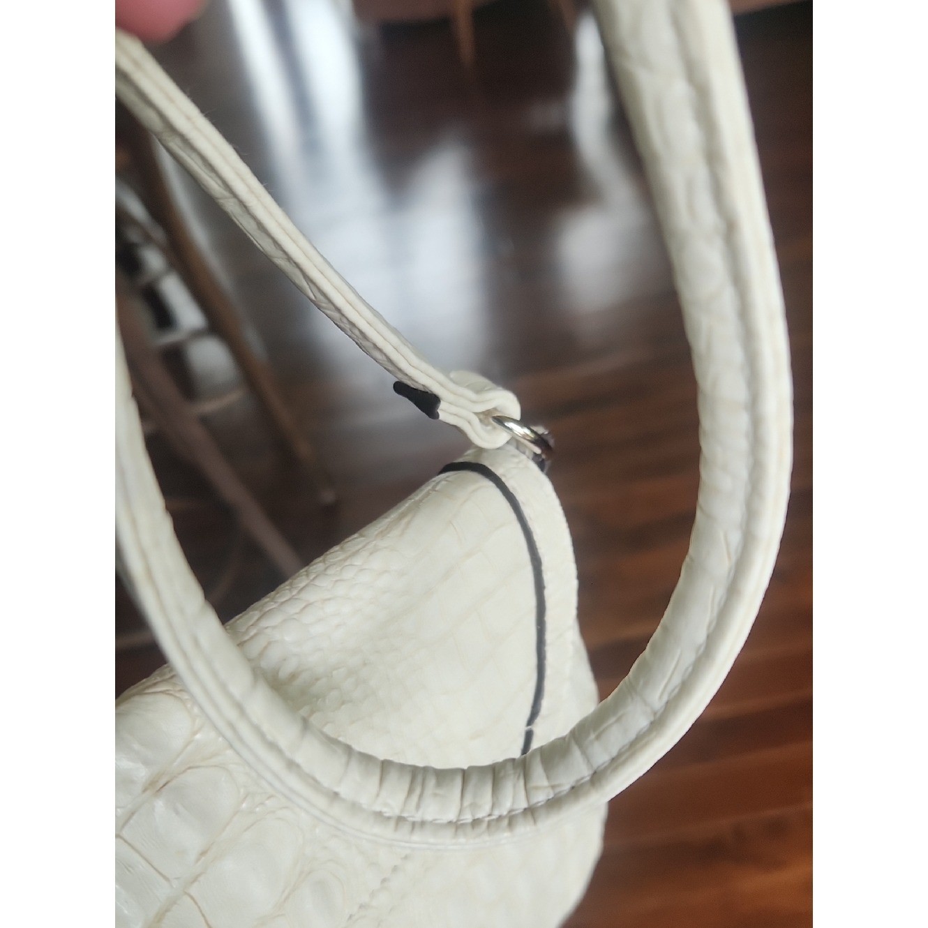 Vegan Croc-Embossed Small Crossbody Shoulder Bag
