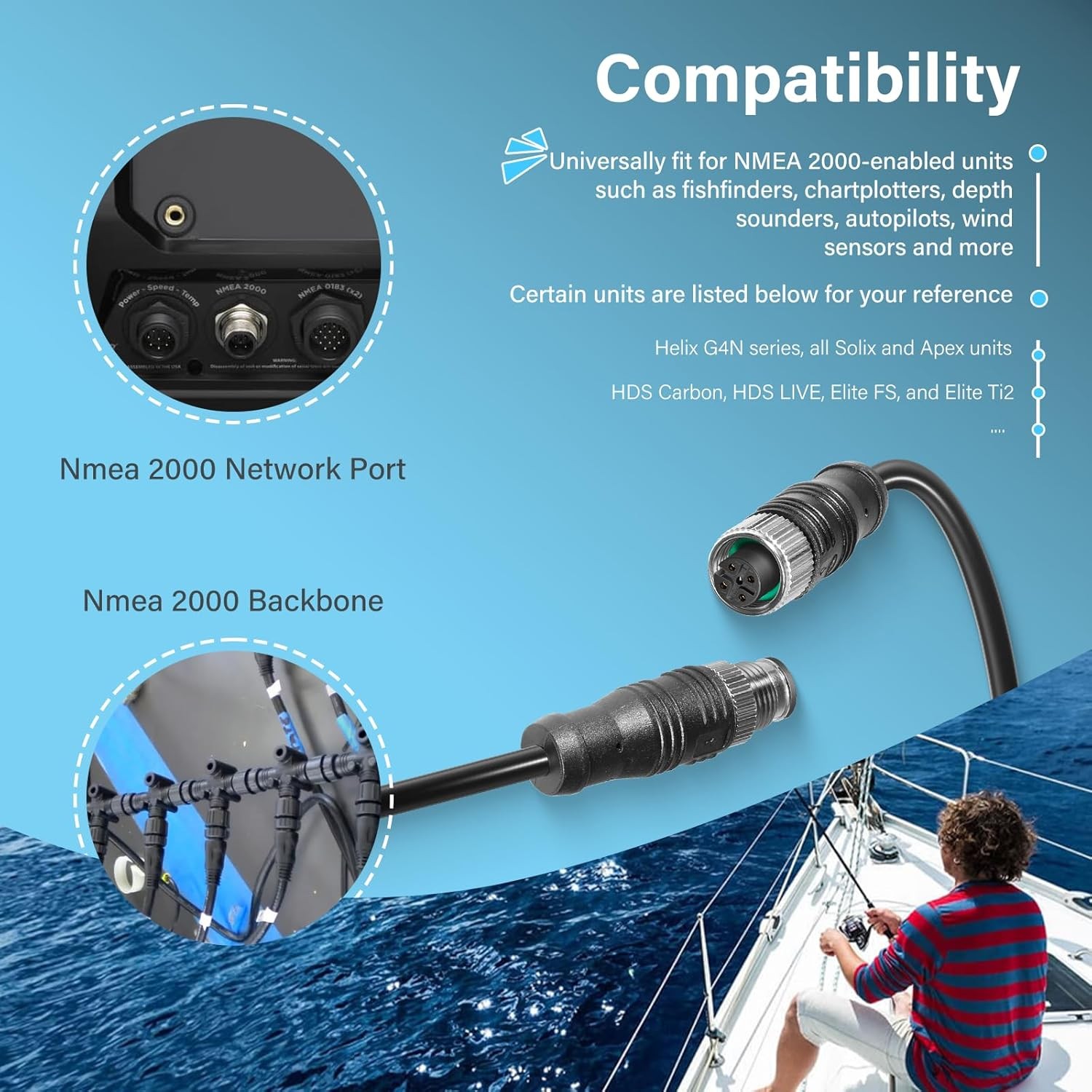 for Lowrance NMEA 2000 (N2K) 6m-Foot Drop Cable Backbone Cable Extension Cable