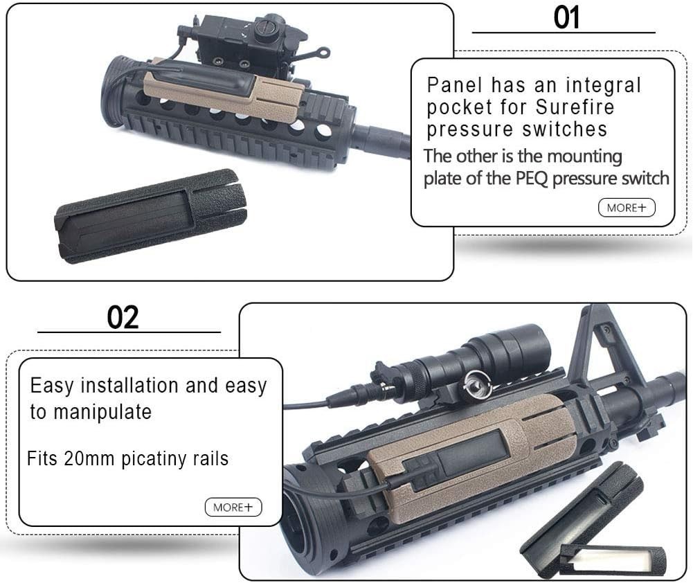 Secure Remote Switch Mount Kit for Flashlights - Fits 20mm Picatinny Rails
