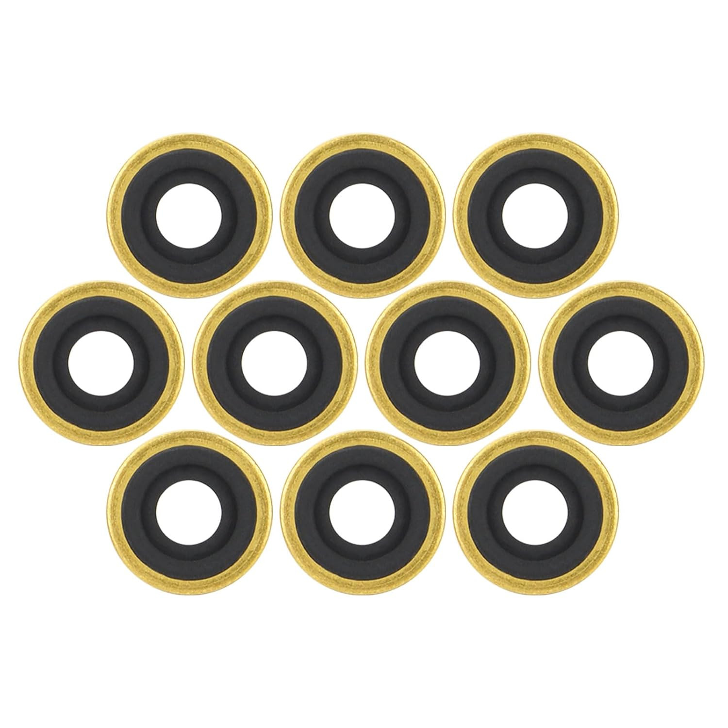 10Pk Oxygen Regulator Gasket Brass Yoke Washer O Ring Seals Brass with Rubber