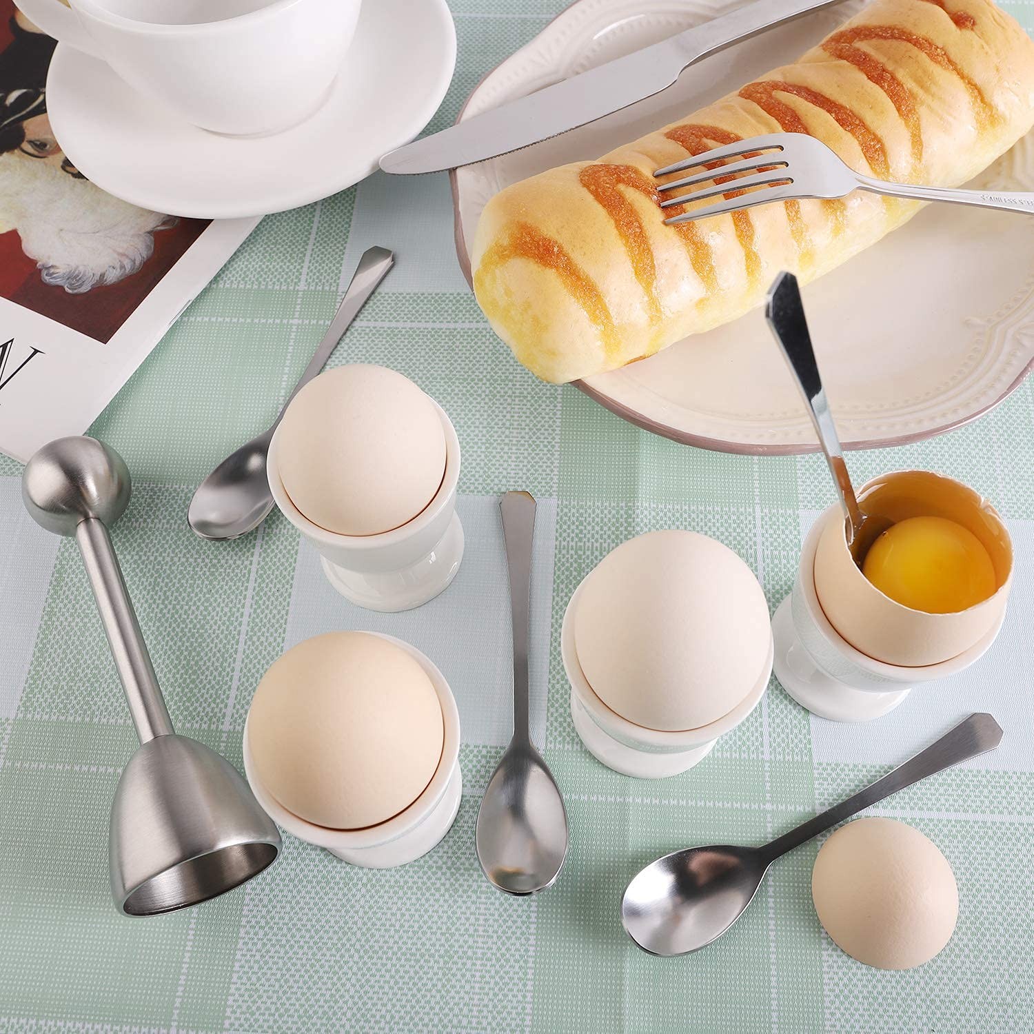 Egg Cracker Topper Set for Soft Hard Boiled Eggs Shell egg cracker set