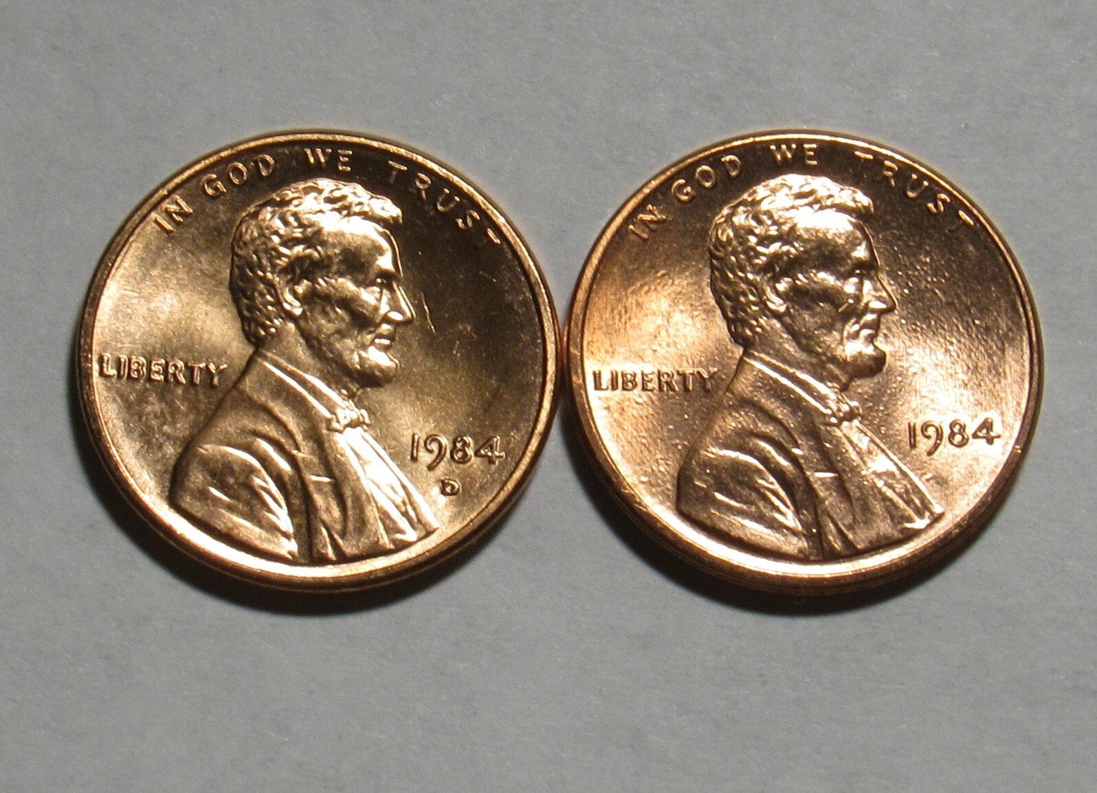 1984 P&D Lincoln Memorial Cents in Red BU