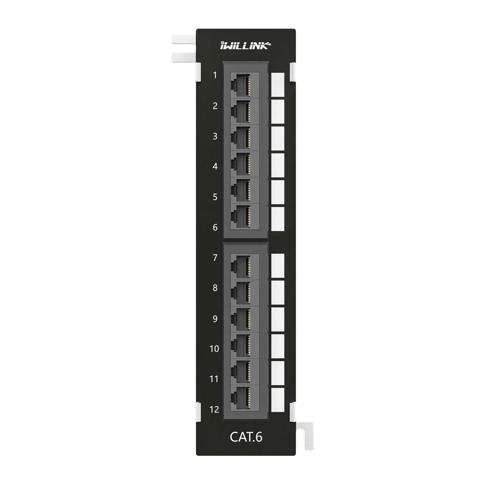 12 Port Patch Panel Mini 12 Port Vertical Patch Panel with Wallmount Bracket ...