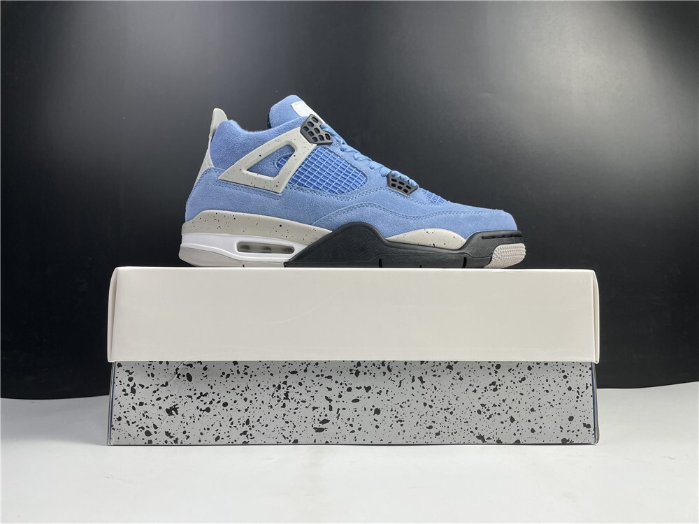 US 7-12 Jordan 4 "University Blue" Retro Men's Mid Top Basketball Shoes