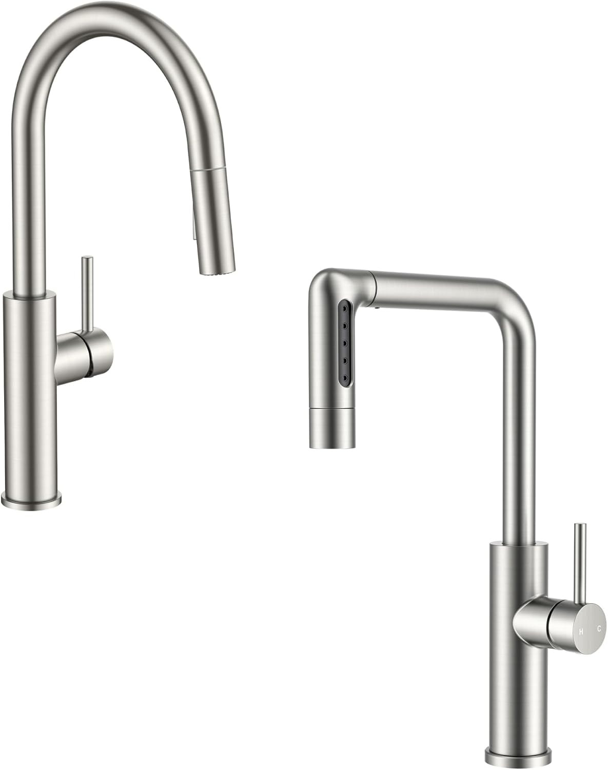 Brushed Nickel Kitchen Faucet with Pull-Down Sprayer & 5 Water Modes