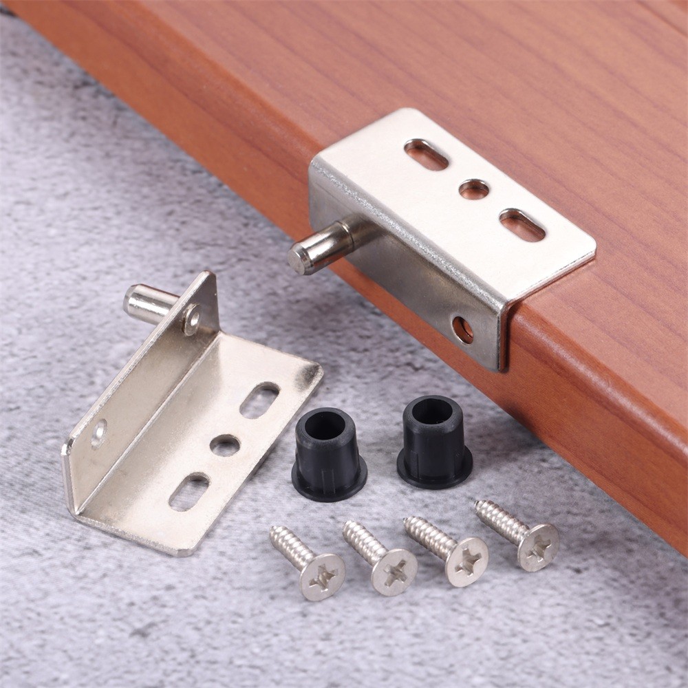 1 Set Pivot Door Hinges Silver Iron 40x18x13mm for Wooden Door Cabinet Household