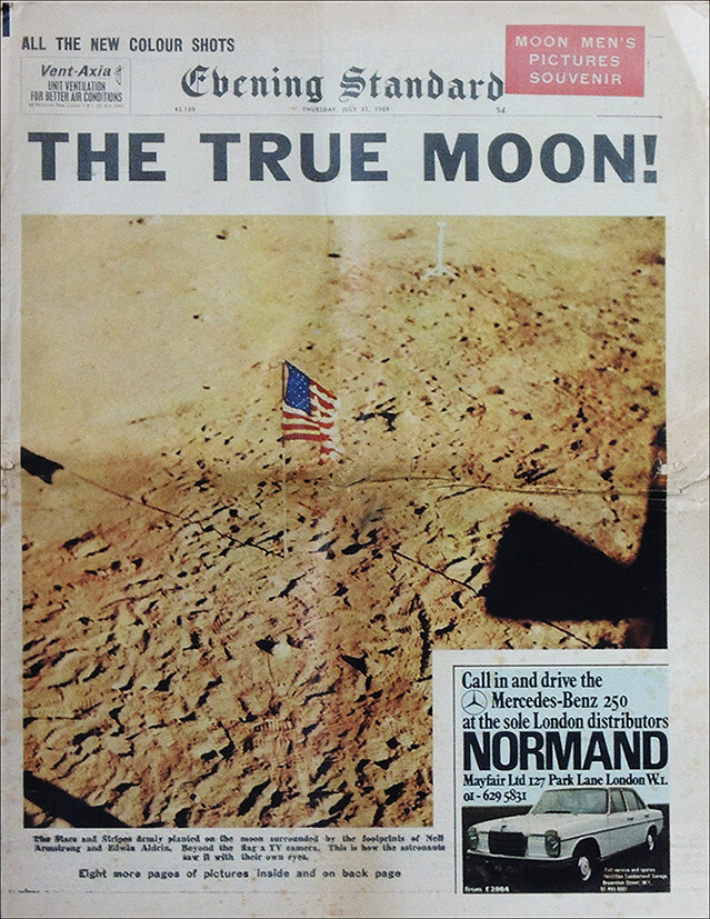 LONDON EVENING STANDARD NEWSPAPER 31 JULY 1969 . MAN ON THE MOON FRONT COVER