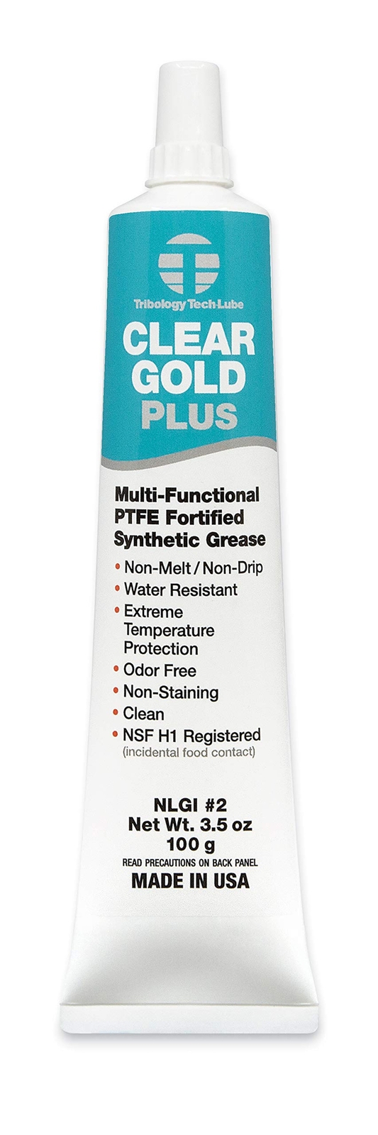 Tribology Clear Gold Plus Multi-Purpose PTFE Lubricant, NSF H1 Food Grade Gre...