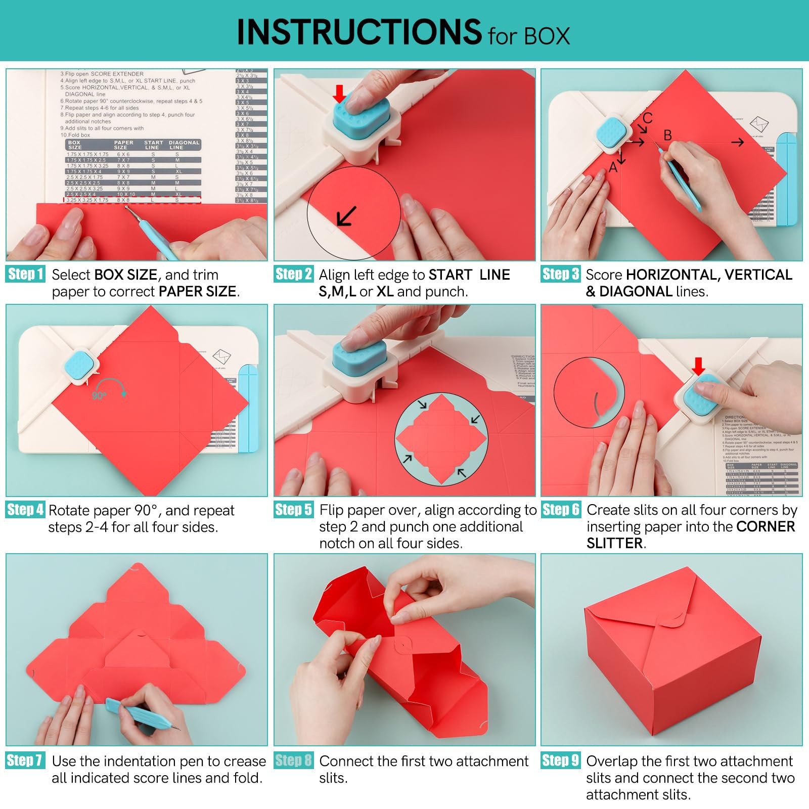 Envelope Punch Board, 3-in-1 Envelope Maker, Bows, Gift Box Punch Boards for Cra